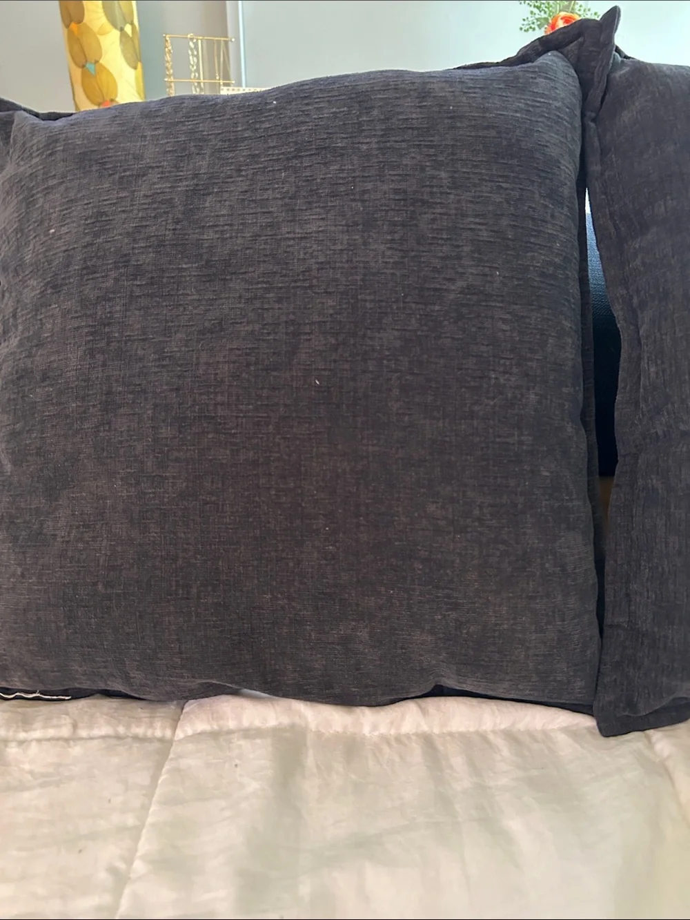 Set of 2 navy blue throw pillows